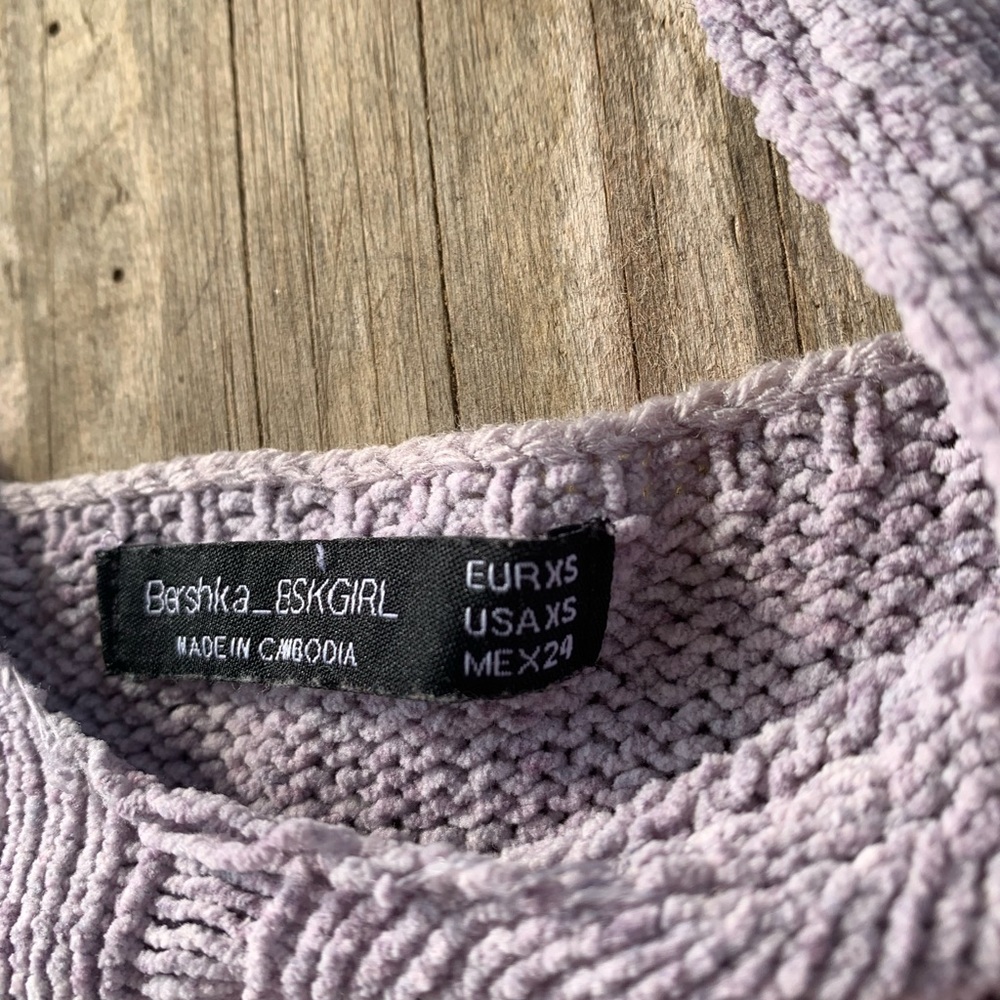 Bershka lilac woven crop top - Picture 2 of 2